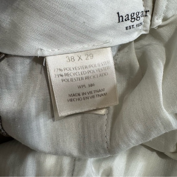 Haggar Men Tan Dress Pants Classic Straight-Leg Size 38 in x 29 in - Picture 8 of 16